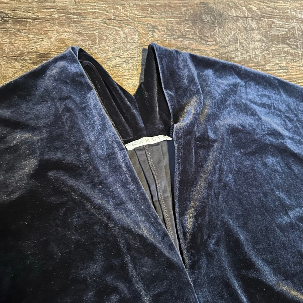 Women's KARLIE Black Velvet Tunic Top S - Picture 4 of 9